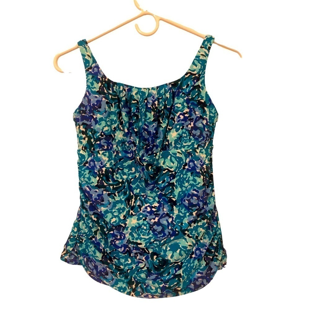 Land's End Square Neck Underwire Chlorine Resistant UPF 50 Protect Tankini Top 6